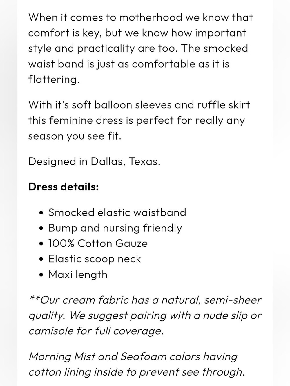 NWT Emme Mama Eliza Maternity and Nursing Dress in Morning Mist, XL - Picture 6 of 10